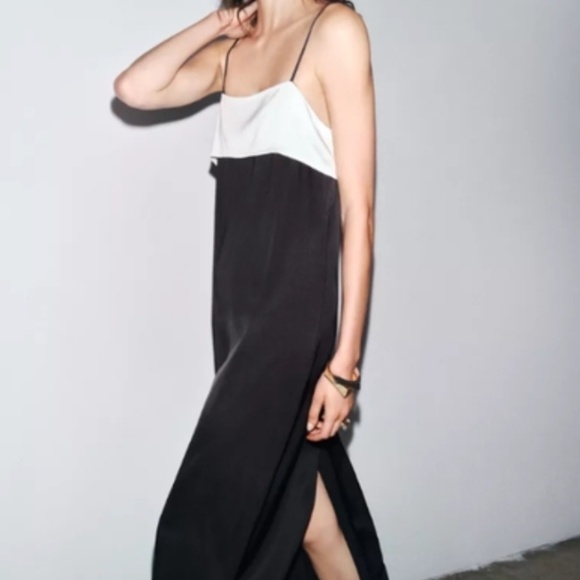 Zara ZW Collection Minimal Satin Dress - Picture 6 of 9